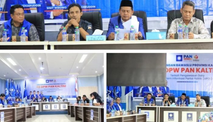 Bawaslu Kaltim Sambangi DPW PAN Kaltim untuk Perkuat Pengawasan Data Sipol Kaltim